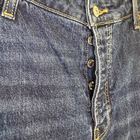 Old Navy Womens OG Straight Leg High Rise Button Fly Raw Hem Jeans Plus Size 18 - Picture 3 of 6